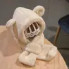 Conjunto Quente de Chapéu e Cachecol Infantil para o Inverno, Fofo e Super Adorável, com Forro de Pelúcia, à Prova de Vento, Aba Larga, Protetor de Pescoço e Proteção para as Orelhas para Bebês