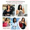 Peruca para cabeça inteira para mulheres, cabelo humano realista, volumosa, rejuvenescedora, corte reto curto, pontas retas chanfradas, repartição central, estilo liso, touca falsa