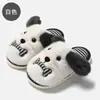 Pantuflas de Algodón de Invierno para Casa de Mujer, Pantuflas de Felpa Cálidas para Pareja con Dibujos Animados de Perro y Peluche, Pantuflas de Algodón Antideslizantes para Hombre