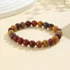 Joias da Moda Europeias e Americanas de Venda Quente Transfronteiriça Pulseira de Pedra Natural de 8mm Pulseira de Pedra Olho de Tigre Ametista Ágata Joias