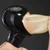 Capacete Sexy de Látex Máscara de Látex com Zíper Role-Playing Cosplay Fetish Sm Adulto