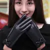 Guantes de dama invierno cálidos para exteriores conducción coche eléctrico guantes con terciopelo pantalla táctil cuero PU fabricantes venta al por mayor