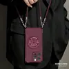 Suporte giratório de 360 graus, compatível com capas de celular Apple 18 Pro Max, iPhone 15 com alça de quatro cantos, 16 com textura de couro, 17 com alça transversal, 14
