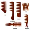 Novo estilo de pente de dentes largos, cabeça de óleo, ferramenta de cabeleireiro retrô, pente de dentes grandes, cabeça de avião, pente masculino