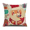 Funda de Almohada Creativa Navideña Árbol de Navidad Caja de Regalo Papá Noel Funda de Almohada Personalizada Cojín para Sofá del Hogar