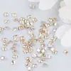 Decoraciones para uñas de arte en forma de zircón biselado con base plana en color rosa claro y champán, pequeños diamantes de forma irregular, diamantes cuadrados de colores para uñas