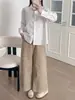 Camisa blanca bordada estilo academia para mujer, de manga larga, algodón puro, corte holgado, versátil para ir al trabajo, adelgazante, camisa de entretiempo para primavera y otoño