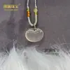Colgante de Cerradura de Corazón de Calcedonia Blanca Natural, Cerradura de Paz de Ágata Ojo de Caballo, Colgante Popular de Joyería de Jade, Suministro para Transmisiones en Vivo