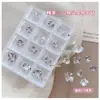 12 Caixas de Joias de Zircônia com Fundo Pontudo para Nail Art Brilho Fundo Coração Quadrado Gordo Ovo de Pombo Longo Formato de Ângulo Reto Diamante Grande