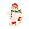 Broche navideño de aleación con borde cruzado para mujer, estilo europeo y americano, muñeco de nieve, alce, campana, botas, muleta, ramillete, caricatura, anciano, santo.