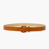 Cinturón Fino de Color Caramelo Estilo Coreano para Mujer, Cinturón de Cuero Versátil y de Moda para Combinar con Jeans y Vestidos, Cadena Decorativa para la Cintura, Sencillo y de Alta Gama