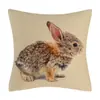 Cojín Lumbar de Primavera Amazon con Conejo y Patrón Floral, Estilo Americano de Lino Cojín Decorativo Fresco de Primavera, Personalizable