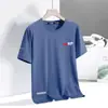 Camiseta de seda gelada de verão para homens, gola redonda, secagem rápida, manga curta, fina, respirável, tamanho grande, top esportivo solto moderno para homens