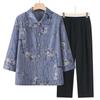 Camisa de verano para mujeres de mediana edad y mayores, traje de verano para madres, blusa de siete mangas para ancianas, ropa para ancianos, traje de abuela