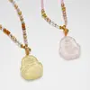 Colgante de Zorro de Nueve Colas de Cristal Amarillo Natural, Iluminador, Moderno, Lujo Ligero, Diseño de Nicho Ins, Venta al por Mayor de Collares de Gama Alta