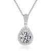 Colgante de Moissanita Grado D con Diamante de Alto Carbono en Forma de Pera Gota de Agua Super Flash Chapado en Platino pt950 Micro-incrustado Ocho Corazones y Ocho Flechas Collar
