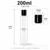En Stock Suministro Directo Hombro Plano Tapa Flip-Top Botella Dosificadora Transparente Botella de Plástico PET con Tapa de Presión 100ml Botella para Envase de Solución de Cuidado