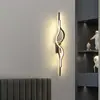 Lámpara de Pared Minimalista Moderna Nórdica de Rayas para Dormitorio Sala de Estar Rejilla Fondo de Sofá Lámpara Arte de Pared de Lujo Ligero