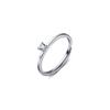 Anillo Elegante de Plata S925 Estilo K Sencillo y Dulce con un Solo Diamante Anillo Pequeño Fresco Compacto de un Solo Anillo J6043