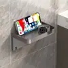 Banheiro Sem Furos Caixa de Papel Higiênico Porta Rolos de Papel Toalha Colocação Armazenamento de Tubo de Papel Prateleira de Armazenamento Casa Banheiro Pendurado na Parede