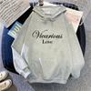 Moda Transfronteriza Otoño e Invierno 2025 Sudadera Versátil de Terciopelo con Capucha Estampada de Moda Talla Grande Look Holgado Adelgazante Top para Mujer