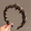 Diadema elegante con pedrería de corona alta, lujo ligero de alta gama, diadema adelgazante, nuevo accesorio de pinza para el pelo con dientes de moda 2026
