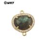 WT-C335 Rosa Brillante Francés Cristal Piedra con Purpurina Gema Colgante Pequeño Borde de Circonita Joyería Decoración Accesorios