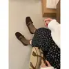 Zapatos Mary Jane con plataforma interior de camelia para mujer, nuevo estilo otoño e invierno, con lazo y forro de felpa