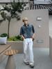 Estilo Americano Marca de Moda Nicho Vintage Lavado al Agua Mezclilla Manga Corta Camisa Hombres Verano Nuevo Estilo Japonés Holgado Casual Top de Moda