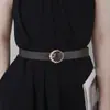 Nuevo Cinturón Hebilla Redonda de Perla para Mujer Estilo Coreano Versátil Simple Retro Moda Cinturón Decorativo Cinturón para Jeans