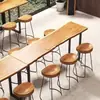 Mesa de bar de madeira maciça, mesa de pernas altas, mesa de lazer, mesa de lanche para café e chá de leite, montada na parede, simples, para uso doméstico, mesa de jantar longa