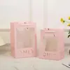 Bolsa de Regalo Transparente para Flores Nuevo Ramo Ventana Extra Grande Temporada de Cumpleaños Graduación Bolsa de Regalo para el Día de San Valentín Bolso de Mano