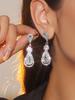 Mori Verde Fresco Elegante Lujo Brillante Diamante Pendientes Moda Femenina Geométricos Diamante Pendientes Pendientes