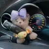 Urso de pelúcia criativo boneco de desenho animado decoração de limpador de para-brisa de carro pisca-alerta do carro enfeites de carro