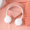 MZ-026 Audífonos con Micrófono con Diadema de Listón Macaron con Cable para Niños Audífonos Subwoofer Audífonos para Computadora con Control de Cable