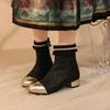 Botas Chelsea Pontudas para Mulheres, Adequadas para Uso ao Ar Livre, Novo Estilo Outono e Inverno 2026, Botas Curtas Francesas Slim com Saltos Grossos, Botas de Cano Curto Coloridas de Alto Padrão