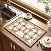 Alfombrilla de Encimera de Barro Diatómico Americana Barroca Transfronteriza Alfombrilla de Drenaje para Cocina Alfombrilla Absorbente para Mesa de Comedor Alfombrilla Lavable para Mesa de Comedor Café