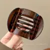 Presilha de bico de pato marrom de cachorro coreano, presilha elegante para coque torcido, presilha de cabelo volumizadora para a parte de trás da cabeça, acessório de cabelo de alta qualidade