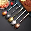 Cuchara para ensalada de acero inoxidable 304 transfronteriza cuchara integrada Tenedor de doble uso cuchara para plato principal Tenedor cuchara para fideos instantáneos Tenedor cuchara para ensalada de frutas