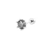 Luxo Leve Retro High-End Cinza Coração Geométrico Zircônia Piercing de Cartilagem Osso da Orelha Unha Agulha Reta Piercing de Orelha Argola de Orelha Fivela de Orelha