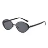Óculos de Sol Oval Metal Retro Olho de Gato 2025 Nova Tendência Estilo Ins Pesca Anti-Reflexo Óculos de Sol