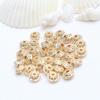 Contas espaçadoras redondas em formato de disco voador com padrão de ouro real galvanizado, ouro 18K, para artesanato DIY, fornecimento direto de fabricantes, acessórios para joias
