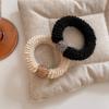 Elástico de Cabelo Espesso de Alta Elasticidade com Strass Estilo Novo 2026 Corda de Cabelo de Luxo para Mulheres Outono e Inverno Anel de Cabelo de Tricô Acessório de Cabelo