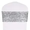 Correas elásticas para respaldo de silla transfronterizas, Aro para banquete de bodas, Suministros de boda, Decoración de banquete, Flor para respaldo de silla, Funda para silla, Lentejuelas