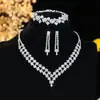 Joias para Noivas Europeias e Americanas Conjunto de Joias Colar Brincos Conjunto para Vestido de Banquete Corrente Moda Acessórios Versáteis Elegantes Atacado