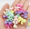 Moño acrílico Moño de color Macaron corbata de moño color claro niños DIY abalorios cadena para teléfono móvil bolsa de material joyería cuentas sueltas
