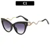 Nuevas Gafas de Sol de Moda Ojo de Gato Personalidad Tendencia para Mujer Gafas de Sol con Varilla en Forma de Serpiente Transfronterizas Europeas y Americanas Gafas de Sol