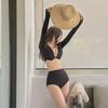 Traje de Banho Popular Coreano Estilo Ins Proteção Solar Manga Longa Aparência Emagrecedora Push-Up para Seios Pequenos Conservador Cintura Alta Cobertura da Barriga Fenda para Mulheres