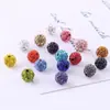 Venda Quente Transfronteiriça 8mm Furo Reto Bola de Diamante Densa Contas Shamballa Acessórios de Cabelo DIY Acessórios de Pulseira em Várias Cores Joias
