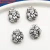 Accesorios de Plata Pura 99 Plata Pura Cuentas de Melón Piedra Irregular Cepillada Colgante de Mariposa Accesorios Materiales Vintage Hechos a Mano para DIY